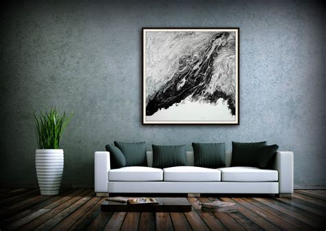 large black and white canvas.